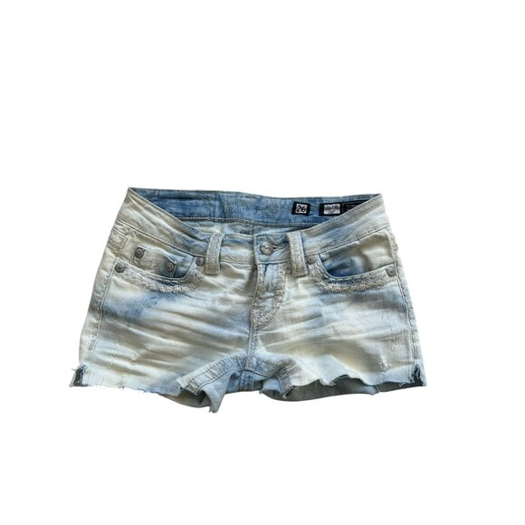 MISS ME Irene Light Wash Denim Shorts Size 26 - Picture 2 of 7